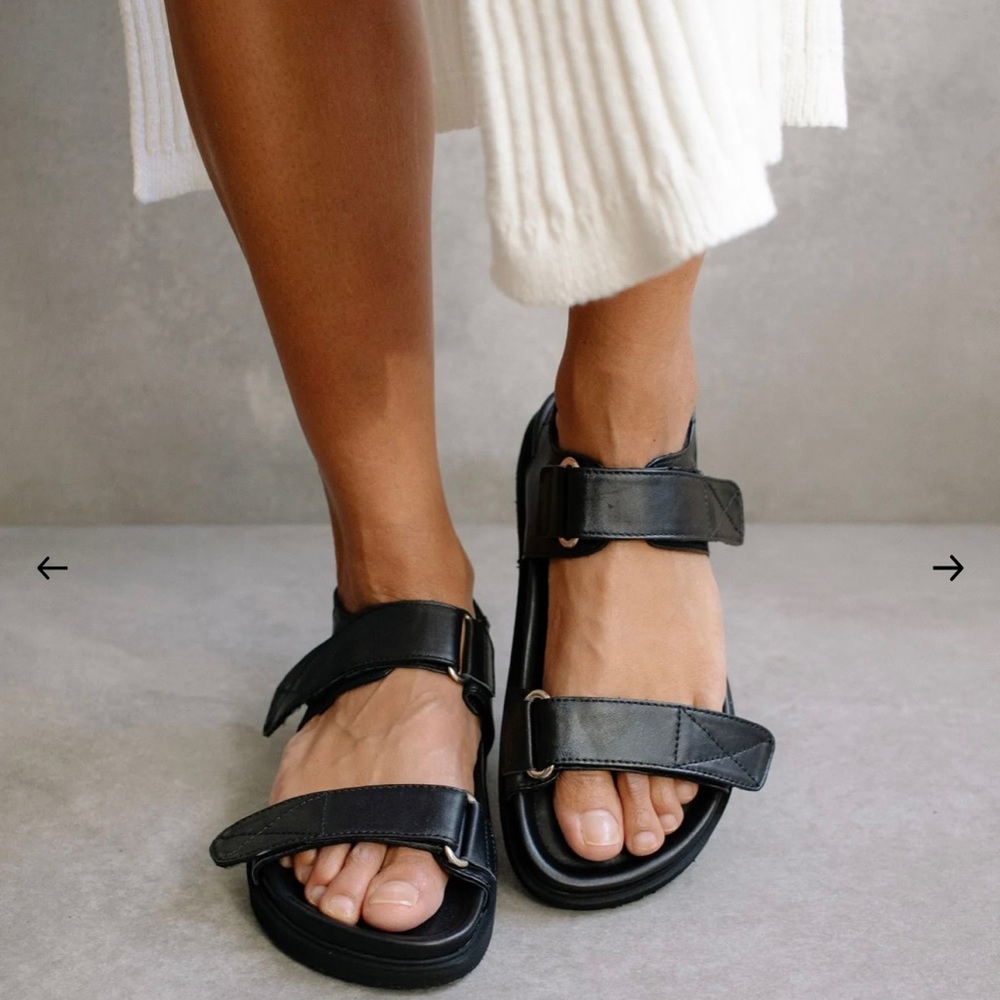 Alohas Double Strap Black Sandals